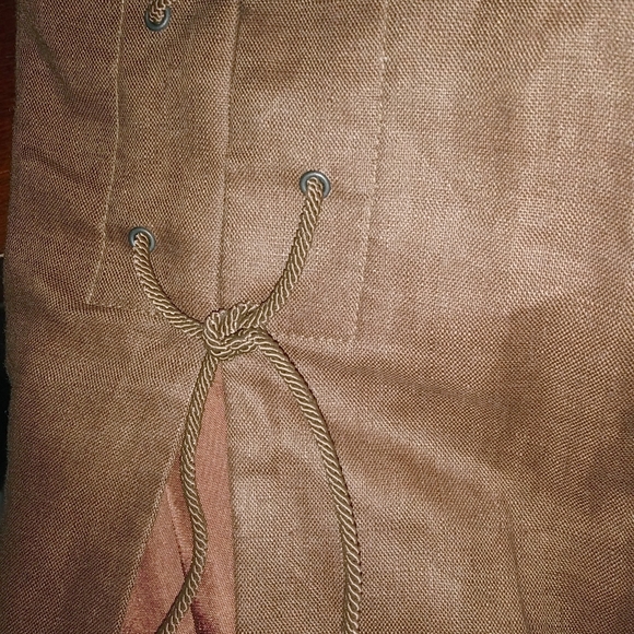 Gillian for Neiman-Marcus 14 Linen Halter Midi Shift Dress in Caramel - Picture 4 of 10